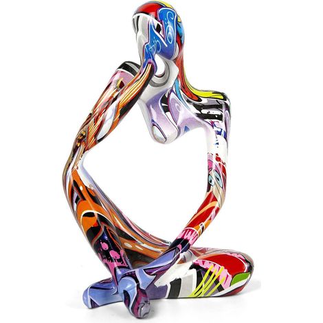 Abstrakte Graffiti-Statuen und -Skulpturen – Bunte Minifiguren – Minimalistische Dekoration – Bücherregal – Couchtisch – Homeoffice – Dekoration (1/5)