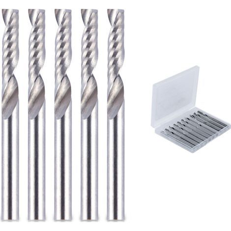Fraise hélicoïdale 3,175×17 mm – Découpe sans bavure pour alu, PVC et acrylique – Outil pour défonceuse et machine CNC (1/5)