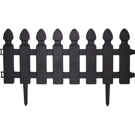 Lot de 6 Clôtures de Jardin 50x30 cm Noir Mat (1/2)
