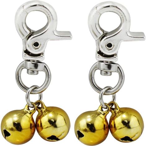 Set aus 2 goldenen Glöckchenanhängern für Hunde- oder Katzenhalsbänder (1/5)