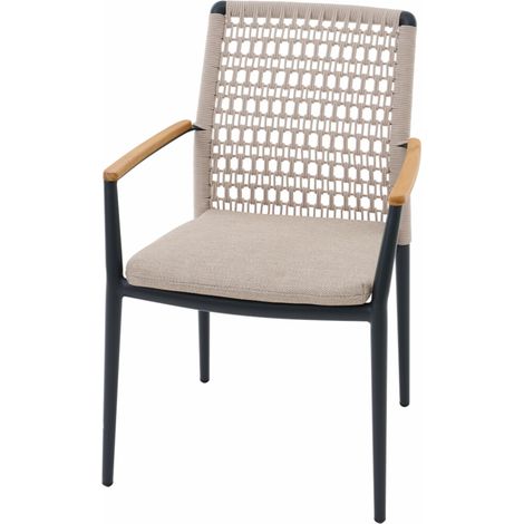 Siena Garden Cortina Stapelsessel - Aluminium/Teak FSC & Rope, natur (T93224) (1/5)