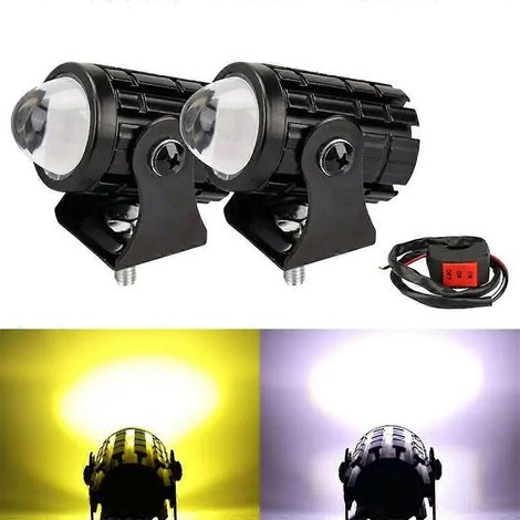 Phare avant 12-80V Mini phare longue portée à double faisceau couleur pour moto (1/4)