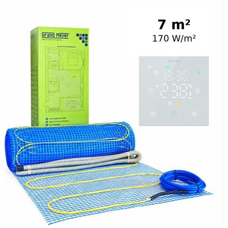 Kit de calefacción por suelo radiante 7 m², 170 W/m² + termostato Wi-Fi programable Premium TSM-10, vidrio templado 3mm (1/5)