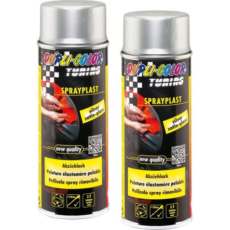 KIT PEINTURE PELABLE ESLASTOMERE ARGENT BRILLANT 2X 400ML MOTIP