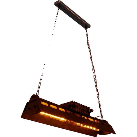 Lámpara colgante, diseño industrial retro, altura regulable, color negro, 31-40 W. (1/2)