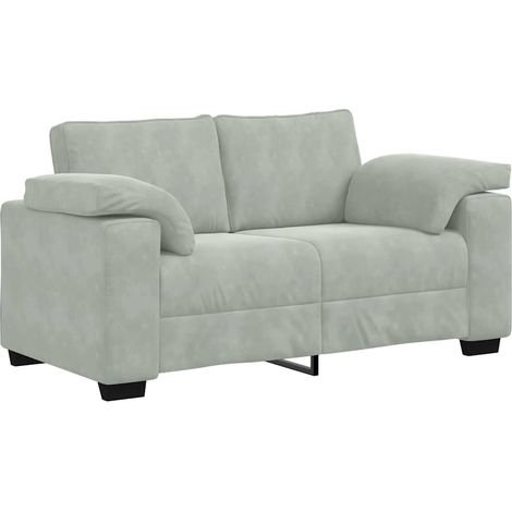 vidaXL Sofá Loveseat gris claro 160x77x82 cm terciopelo (1/2)
