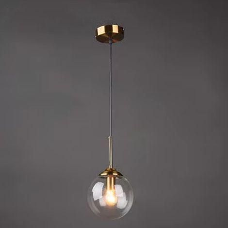 Lustre moderne en métal de luxe nordique créatif transparent/fumé gris/ambre boule de verre lampe suspendue cluster e 27 îlot de cuisine salon salle (1/5)