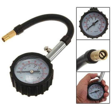 Reifendruckmesser mit Skala, Luftdruckmesser für Auto und Motorrad (0-100 PSI) (1/5)