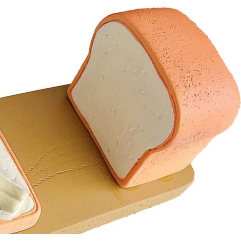 Niedlicher und witziger Tablet-Ständer aus Kunstharz in Form eines Toasts, perfekt zum Serien schauen. Quadratischer Ständer in Katzenform. (1/5)