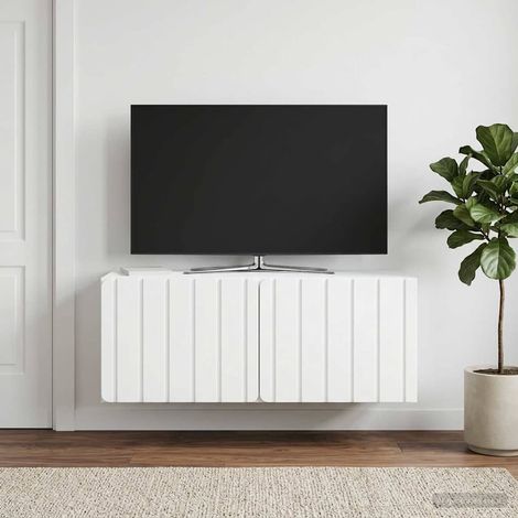 Wandmontierter TV-Schrank 78,5 x 31 x 30 cm Weiß Holzwerkstoff (1/5)