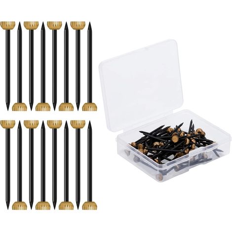 NineClouds Paquet de 60 clous pour tableaux, clous pour tableaux suspendus de 25 mm, clous muraux avec bote de rangement en plastique (1/5)