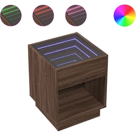 Maison Exclusive - Nachttisch mit Infinity-LED Braun Eichen-Optik
