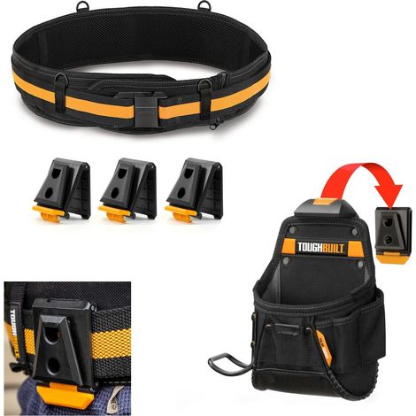 Toughbuilt ClipTech Clip Tech Fixings Large Pocket Pouch Belt and Set of Clips (1/4)