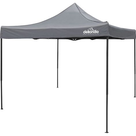 Dellonda DG133 Premium 3 x 3m Pop-Up Gazebo, PVC Coated, Water Resistant Fabric, Supplied with Carry Bag, Rope, Stakes & Weight Bags - Grey Canopy (1/5)