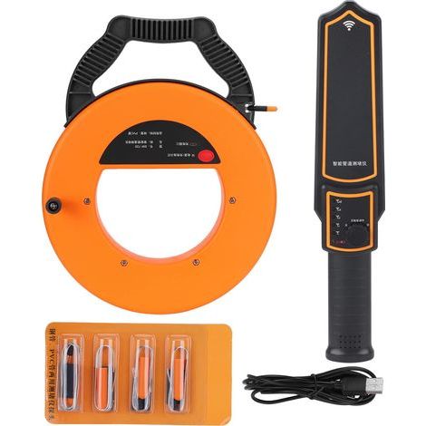 – Détecteur de blocage de tuyaux muraux – Étanche en ABS – Batterie lithium 2000mAh – Sondes de rechange incluses – Pour tuyaux acier/PVC (1/5)