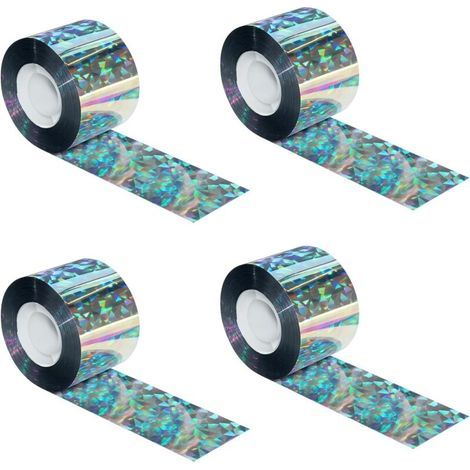 Nastro anti-piccioni, 4 rotoli da 2,4 cm x 80 m, riflettente su entrambi i lati, per allontanare i piccioni da giardini e frutteti. (1/4)