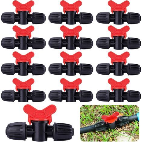 20 Stück Tropfbewässerungs-Umschaltventile für 16-mm-PE-Bewässerungsschläuche, verriegelbare Schlauchverbinder, Schlauchanschlüsse, Schlauchventile für den Garten – Wasserdurchfluss stoppen/starten. (1/5)