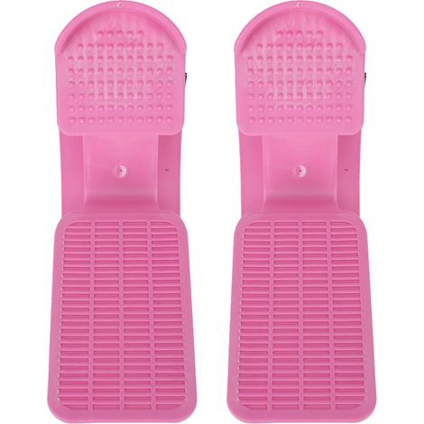 Lot de 2 planches inclinées pour étirer les mollets, les chevilles et les pieds, idéales pour soulager les tensions musculaires et la fasciite plantaire (rose). (1/5)