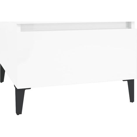 Maison Exclusive - Beistelltisch Hochglanz-Weiß 50x46x35 cm Holzw
