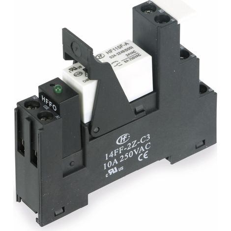 Bloc relais HONGFA 14FF-2Z-C3-1 & HF115F/012-2ZS4B, 12 V-