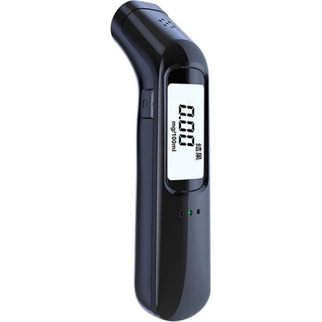 Tragbarer, berührungsloser Alkoholtester mit LED-Display, Schwarz (1/5)