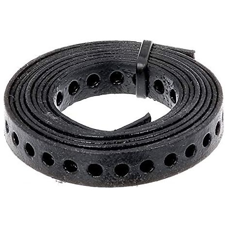 Alberts 334222 Nastro forato, con o senza box di srotolamento, rivestito in plastica nera, larghezza 20 mm, lunghezza 1,5 m (1/4)