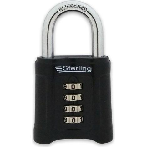 Cadenas à combinaison robuste Sterling, taille unique, noir