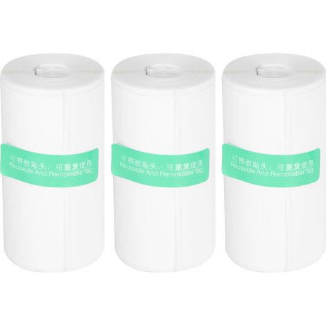 Lot de 3 étiquettes thermiques blanches pour imprimante, avec titre erroné, pour reçus. (1/5)