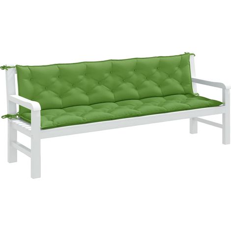 Gartenbank-Auflagen 2 Stk. Melange Grün 200x50x7 cm Stoff