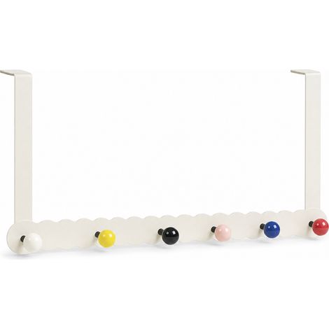 Appendiabiti da Porta 6 Ganci Adesiva per Ingresso Bianco Sporco (1/5)