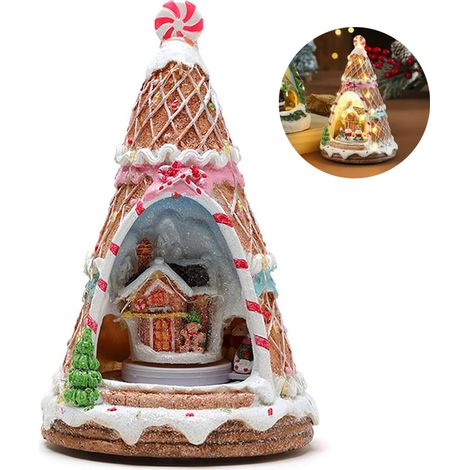 Lumineuse de Noël Lumière chaude, en Résine - Décoration pour Sapin et Table, Ornement et Cadeau de Noël - 13 cm x 22 cm (1/5)
