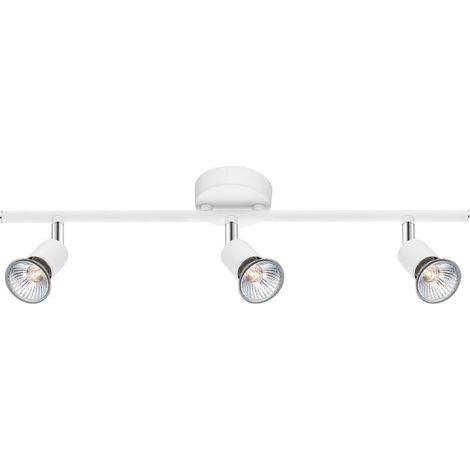 Merano Fayetteville Barre de spots de plafond à 3 lumières en métal blanc mat GU10 3x50W