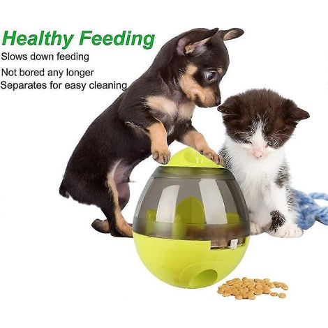 Balle à friandises à distribution lente pour animaux de compagnie, jouet interactif pour chats et chiens, stimulant l'intelligence, balle distributrice de nourriture à action lente (1/2)