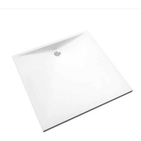 KINEDO - Receveur douche Kinesurf Nova - en Biocryl et Biotec - 90 x 90 cm - Blanc Brillant - Bonde extra-plate - Fabriqué en France (1/5)