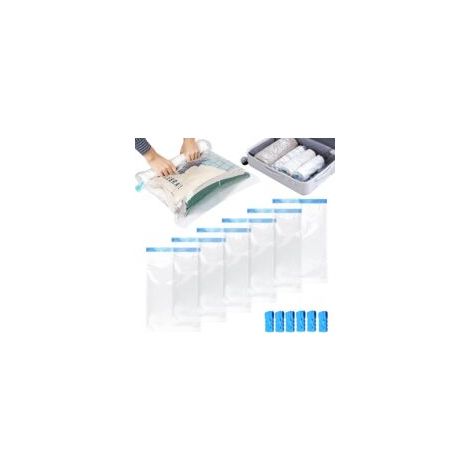 6 Pièces Sac Sous Vide Vetement Aspirateur, Housses de Rangement Aspirant, Vacuum Storage Bags, Aspirable Compression, Plastique Voyage pour Matelas, Literie, Oreillers, Couettes (1/5)