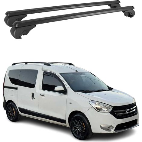 OMAC Aluminium Dachträger Querträger für Dacia Dokker 2012-2022 – TÜV / DIN 75302:2019 – Abschließbar – Max. 75 kg – 2 Stangen Schwarz (1/5)