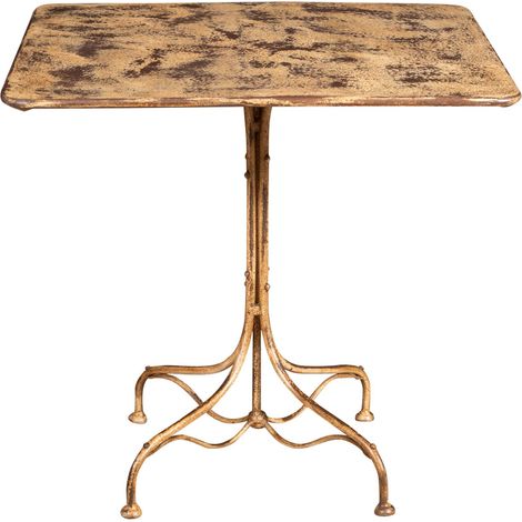 WROUGHT IRON TABLE WITH ANTIQUE CREAM FINISH (1/5)