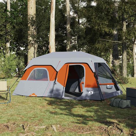 vidaXL Tienda familiar 9 personas impermeable apertura rápida gris (1/5)