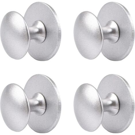 Boutons de placard adhésifs, boutons de placard de cuisine auto-adhésifs, poignées de tiroir, 4 pièces (argent sable) (1/4)