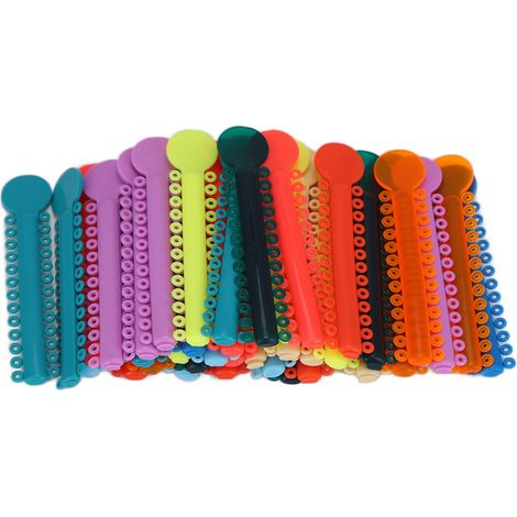 Lot de 40 attaches de ligature pour appareils dentaires en plastique coloré pour orthodontie dentaire
