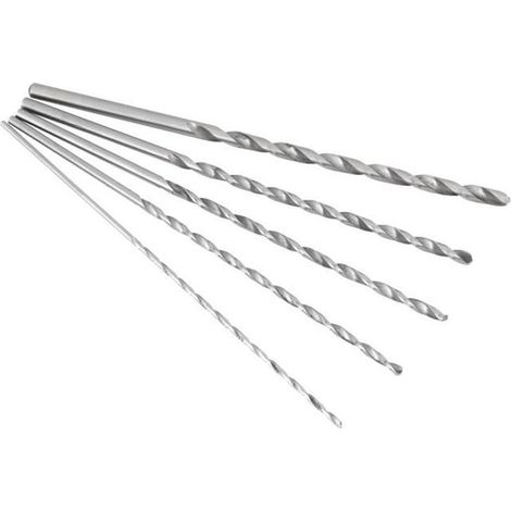 Forets hélicoïdaux HB010 - Lot de 5 - Acier - Diamètres 2 à 5 mm - Longueur 150-160 mm (1/4)
