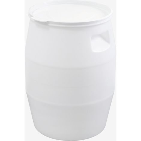 Fût 50 L + couvercle languette - blanc - Gilac