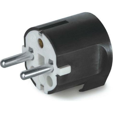 Scame spina mobile unel 90 nera con contatto di terra inserimento ad angolo retto 130.83/n