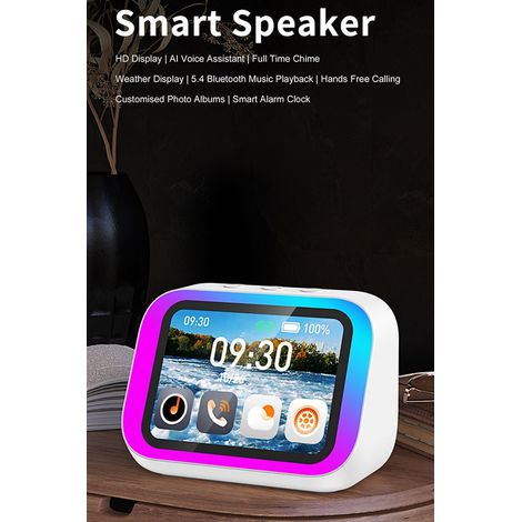 Reloj despertador inteligente con altavoz Bluetooth，indicador meteorológico，reproductor de música，reproductor de cuentos，aplicación Bluetooth