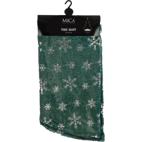 Mica Decorations Baumrock Schneeflocke Ø 120 cm grün Weihnachtsbaumdecke