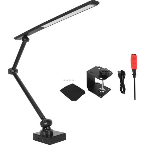 Lampe de bureau LED réglable, rechargeable USB, contrôle tactile, 3 couleurs, protection des yeux, minuterie, pour chambre et étude. (1/5)