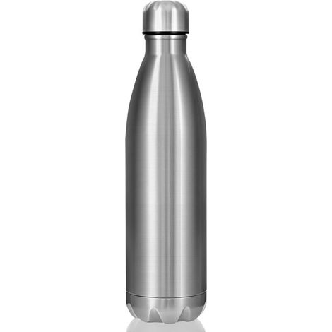 Gourde Isotherme en Acier Inoxydable 750ml - Bouteille d'Eau Réutilisable Double Paroi [24h Froid/12h Chaud] - Sans BPA (Argent)
