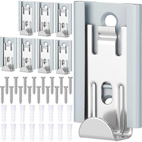 Ensemble de 8 pinces de fixation murales robustes et réglables pour miroirs, 5 x 3,3 cm (1/5)