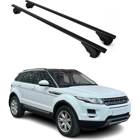 OMAC Barres de toit pour Land Rover Range Rover Evoque I L538 2012-2018 – TÜV / DIN 75302:2019 – Antivol inclus – Charge max 75 kg – 2 barres Noir