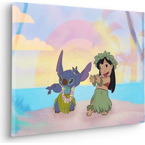 Tableau intissé Lilo et Stitch dansent (1/4)